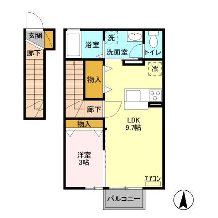 宇都宮駅 徒歩31分 2階の物件間取画像